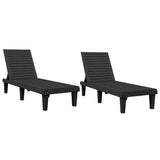 Sun Loungers 2 pcs Black 155x58x83 cm Polypropylene - Front View