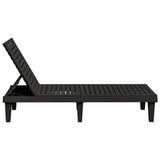 Sun Loungers 2 pcs Black 155x58x83 cm Polypropylene - Rear View