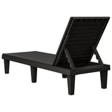 Sun Loungers 2 pcs Black 155x58x83 cm Polypropylene - Close-Up Angle