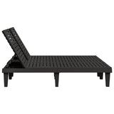 Double Sun Lounger Black 155x138x83 cm Polypropylene - 45-Degree Angle