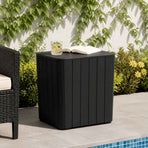 Garden Table with Removable Lid Black Polypropylene