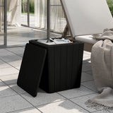 Garden Table with Removable Lid Black Polypropylene - Side View