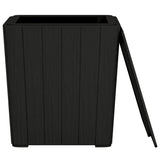 Garden Table with Removable Lid Black Polypropylene - Top-Down View