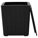Garden Table with Removable Lid Black Polypropylene
