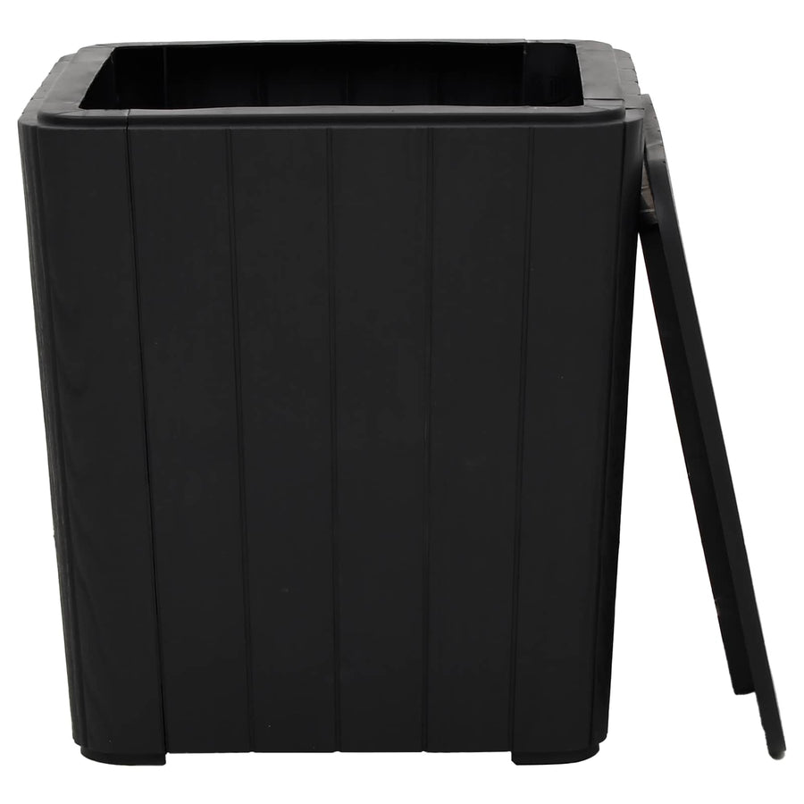 Garden Table with Removable Lid Black Polypropylene