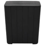 Garden Table with Removable Lid Black Polypropylene