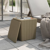 Garden Table with Removable Lid Light Brown Polypropylene
