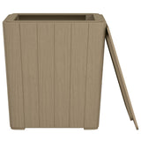 Garden Table with Removable Lid Light Brown Polypropylene - Top-Down View