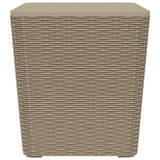 Garden Table with Removable Lid Light Brown Polypropylene - Front View