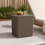 Garden Table with Removable Lid Light Brown Polypropylene