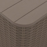 Garden Table with Removable Lid Light Brown Polypropylene - Close-Up Angle