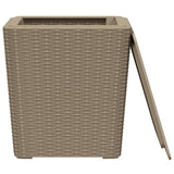 Garden Table with Removable Lid Light Brown Polypropylene