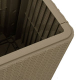 Garden Table with Removable Lid Light Brown Polypropylene - Rear View