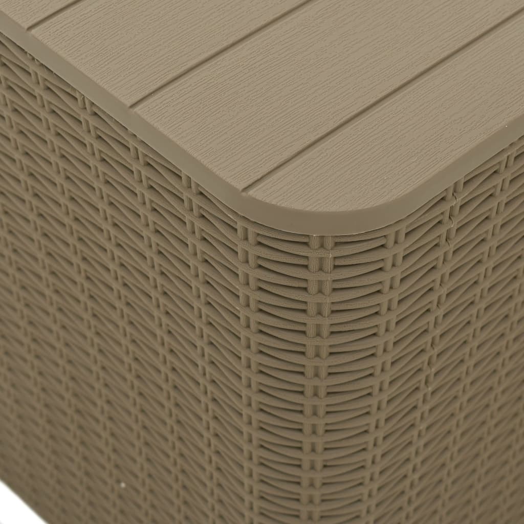 Garden Table with Removable Lid Light Brown Polypropylene