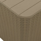 Garden Table with Removable Lid Light Brown Polypropylene - Close-Up Angle