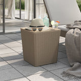Garden Table with Removable Lid Light Brown Polypropylene