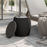 4-in-1 Garden Storage Box Black Polypropylene - Side View