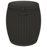 4-in-1 Garden Storage Box Black Polypropylene - Rear View