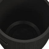 4-in-1 Garden Storage Box Black Polypropylene