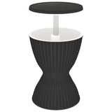 3-in-1 Ice Cooler Table Black Polypropylene - Front View