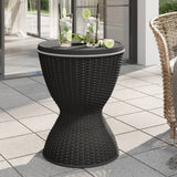 3-in-1 Ice Cooler Table Black Polypropylene - Side View