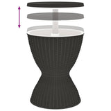 3-in-1 Ice Cooler Table Black Polypropylene - Top-Down View