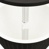 3-in-1 Ice Cooler Table Black Polypropylene - Rear View
