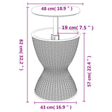 3-in-1 Ice Cooler Table Black Polypropylene - Close-Up Angle