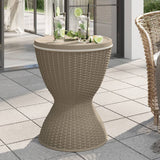 3-in-1 Ice Cooler Table Light Brown Polypropylene - Side View