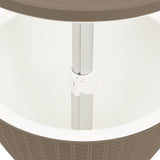 3-in-1 Ice Cooler Table Light Brown Polypropylene - Rear View