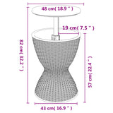 3-in-1 Ice Cooler Table Light Brown Polypropylene - Close-Up Angle