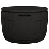 3-in-1 Garden Storage Box Black Polypropylene - 45-Degree Angle