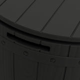 3-in-1 Garden Storage Box Black Polypropylene - Close-Up Angle