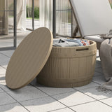 3-in-1 Garden Storage Box Light Brown Polypropylene - Side View
