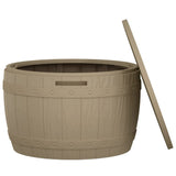 3-in-1 Garden Storage Box Light Brown Polypropylene - Top-Down View