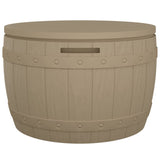 3-in-1 Garden Storage Box Light Brown Polypropylene - 45-Degree Angle