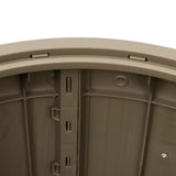3-in-1 Garden Storage Box Light Brown Polypropylene - Rear View