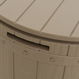 3-in-1 Garden Storage Box Light Brown Polypropylene - Close-Up Angle