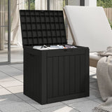 Garden Storage Box Black 55.5x43x53 cm Polypropylene - Side View