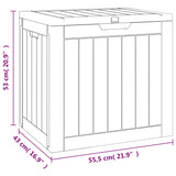 Garden Storage Box Black 55.5x43x53 cm Polypropylene
