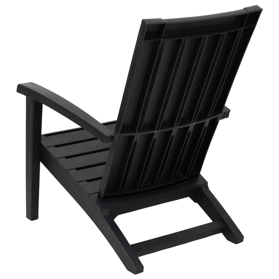 Garden Adirondack Chair Black Polypropylene