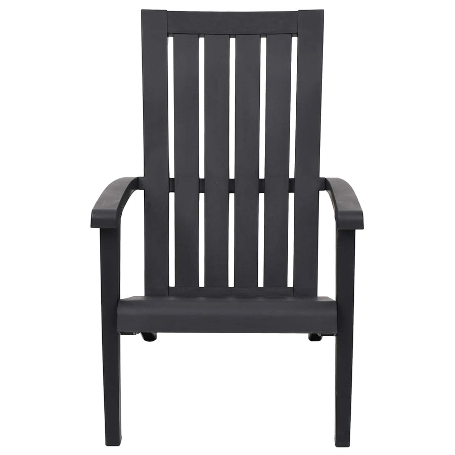 Garden Adirondack Chair Black Polypropylene
