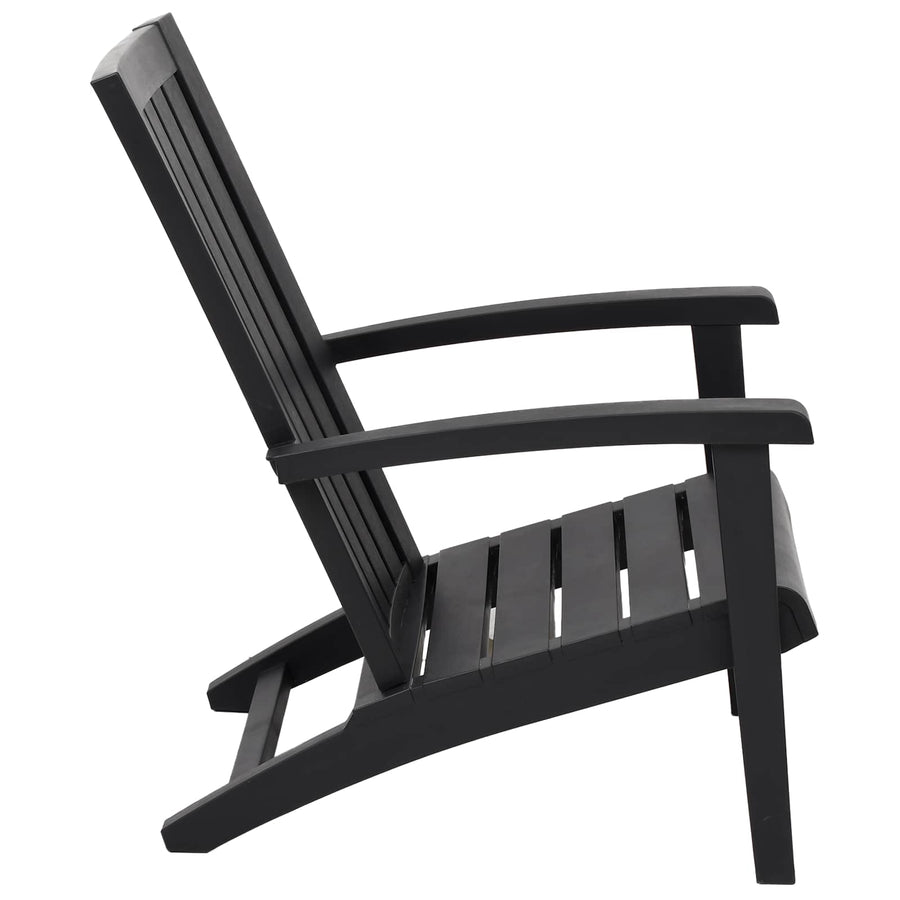 Garden Adirondack Chair Black Polypropylene