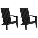 Garden Adirondack Chairs 2 pcs Black Polypropylene - Front View