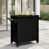 3-in-1 Serving Cart Black Polypropylene - Side View