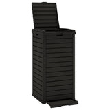 Outdoor Garbage Bin Black 41x41x86 cm Polypropylene - Front View