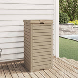 Outdoor Garbage Bin Light Brown 41x41x86 cm Polypropylene - Side View