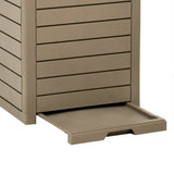 Outdoor Garbage Bin Light Brown 41x41x86 cm Polypropylene - Low Angle