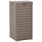 Outdoor Garbage Bin Light Brown 41x41x86 cm Polypropylene