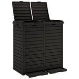 Outdoor Garbage Bin Black 78x41x86 cm Polypropylene - Front View